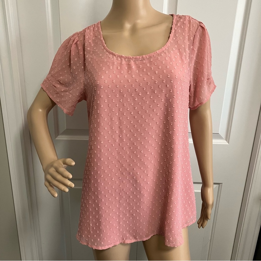 NWT | Ricki's | Pink textured blouse with integrated camisole - Picture 1 of 8